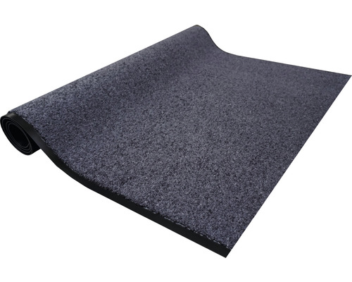 Graue Schmutzfangmatte teilweise aufgerollt