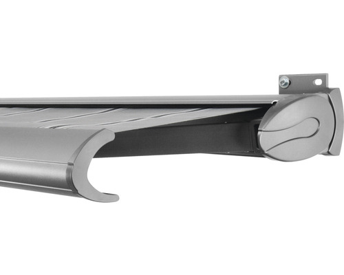 SOLUNA Kassettenmarkise Exclusiv 5x3 Stoff Dessin A131 Gestell Silber E6EV1 eloxiert Antrieb rechts inkl. Motor und Wandschalter