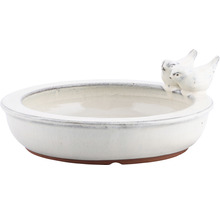Vogeltränke aus Keramik mit Vogelmotiven