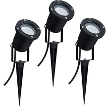 LED Außenspot-Set schwarz 3-flammig 230 lm 3000 K warmweiß IP 44 rund 320 mm-thumb-2
