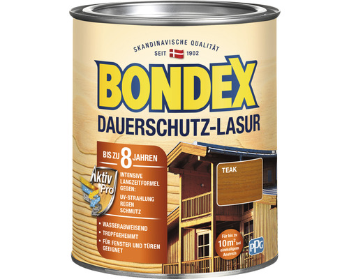 Bondex Dauerschutz Lasur Teak Holzlasur im Metalleimer