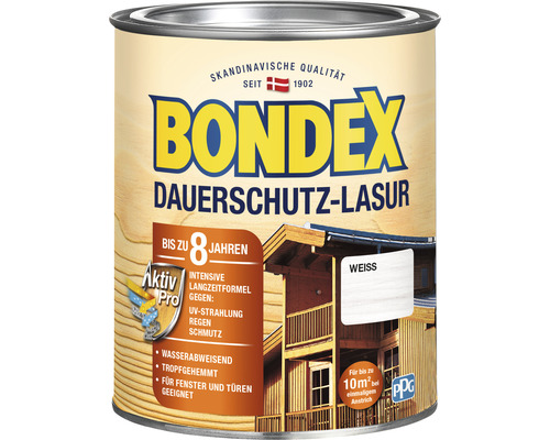 Dose Bondex Dauerschutz-Lasur Weiss für den Aussenbereich
