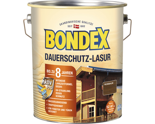 Bondex Dauerschutz-Lasur für Holz, Langzeitschutz und wasserabweisend
