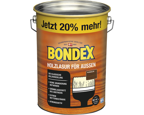 Holzlasur für den Außenbereich im Metalleimer von Bondex