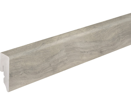 Sockelleiste KU048L1 PVC pastellgrau15x38,5x2400 mm Sockelleiste mit Holzstruktur