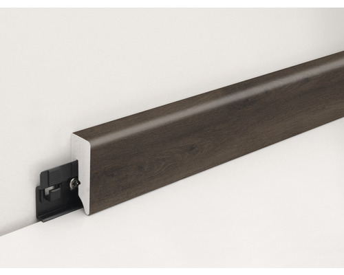 Sockelleiste mit Montageclip zur Wandbefestigung