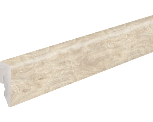 Sockelleiste KU048L1 PVC Eiche weiß 15x38,5x2400 mm Sockelleiste mit Holzstruktur