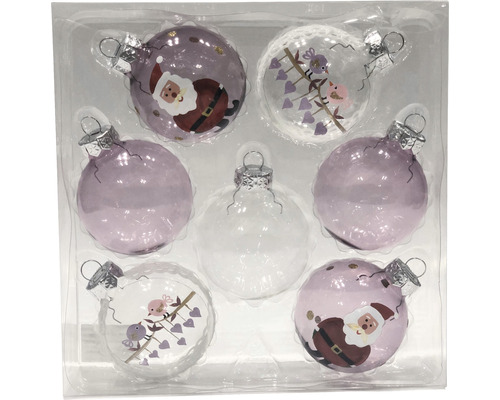 Christbaumkugeln Lafiora Glas Ø 6 cm 7-teilig lila