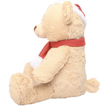 Teddybär mit Weihnachtsmütze und Schal