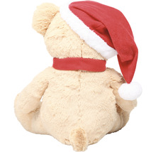 Teddybär mit Weihnachtsmannmütze und Schal, Rückansicht