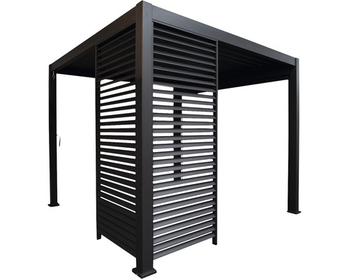 Lamellen-Seitenteil Mirador für 360 cm Seite 110 cm schwarz