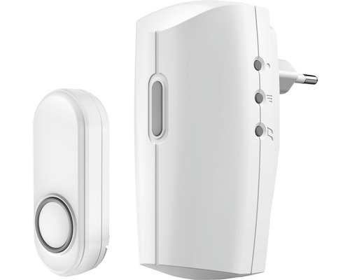 Klingelknopf Türklingel TRUST Smarthome (TSH) Funk Selbstlernend (230 V), weiß Funkklingel mit Sender und Empfänger