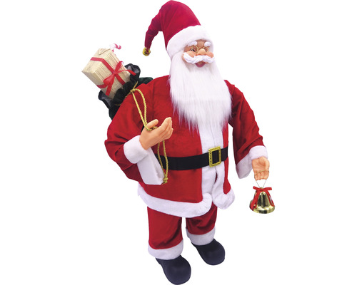 Dekorativer Weihnachtsmann mit Geschenken und Glocke