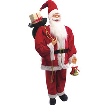 Dekorativer Weihnachtsmann mit Geschenkesack und Glocke