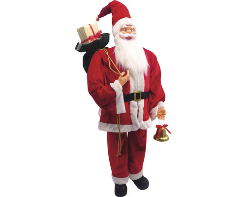 Dekorativer Weihnachtsmann mit Geschenkesack und Glocke