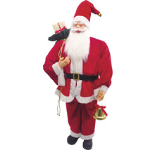 Weihnachtsmannfigur mit Geschenkesack und Glocke