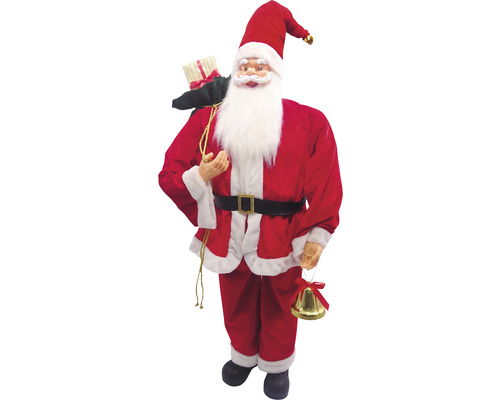 Weihnachtsmannfigur mit Geschenkesack und Glocke