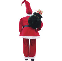 Rückansicht einer Weihnachtsmannfigur mit Geschenkesack
