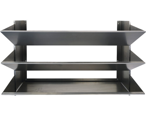 Regal aus Edelstahl mit drei Ablageflächen
