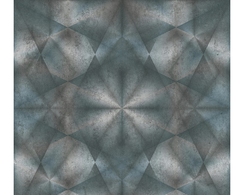 Vliestapete 38692-4 Grafikmuster Beton blau-grau Metalltapete mit geometrischen Muster
