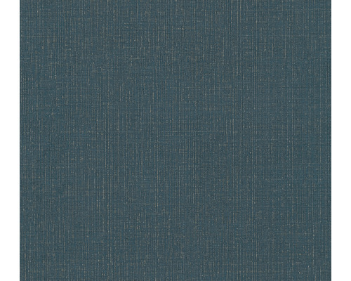Vliestapete 38694-4 Uni Leinenoptik blau-gold Blaue Tapete mit Textilstruktur