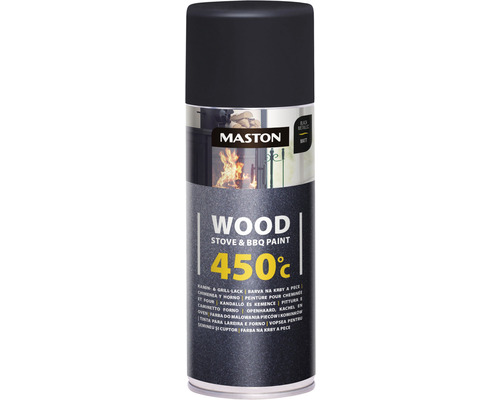 Maston Kamin & Grill Spray Schwarz Metallic 400 ml Maston Holzofen- und Grillfarbe in Spraydose