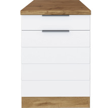 Nachttisch mit fünf Schubladen, Holz und Metall