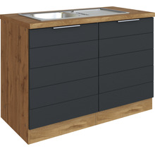 Spülenschrank mit Spüle und sechs Schubladen