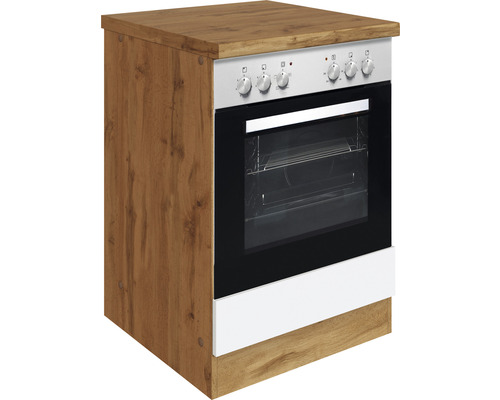 Küchenherd mit Backofen und Holzoptik