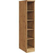 Hoher, schmaler Holzschrank mit fünf Regalböden