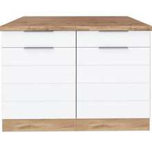 Kommode mit zwei Türen, vier Schubladen und Holzdekor