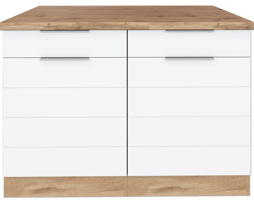 Kommode mit zwei Türen, vier Schubladen und Holzdekor