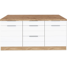 Kommode mit drei mal drei Schubladen und Holzdekor