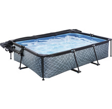 Rechteckiger Swimmingpool mit Abdeckung und Stahlrahmen