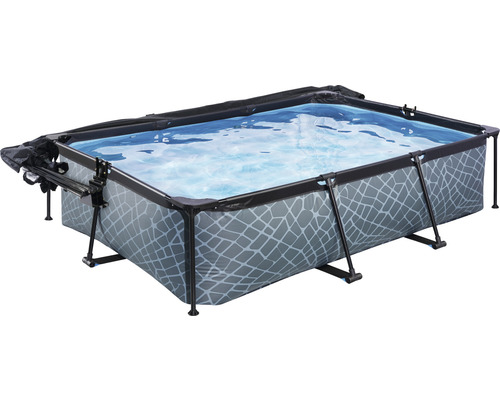 Aufstellpool Framepool-Set EXIT StonePool rechteckig 220x150x65 cm inkl. Kartuschenfilteranlage, Abdeckung & Sonnenschutz Steinoptik Aufstellpool Framepool-Set EXIT StonePool rechteckig 220x150x65 cm inkl. Kartuschenfilteranlage, Abdeckung & Sonnenschutz Steinoptik