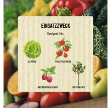 Geeignet für Gemüse, Fruchtgemüse, Beerensträucher und Obstbäume.