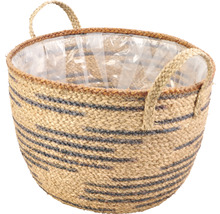 Runde Pflanzschale aus Jute mit Griffen