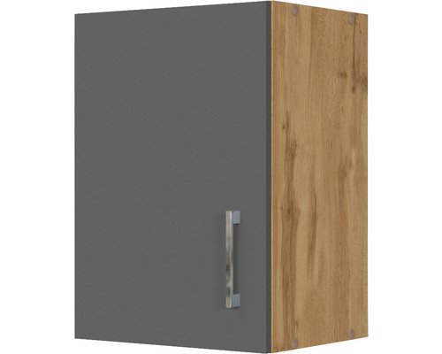 Hängeschrank Held Möbel Sorrento 40x34x57 cm anthrazit matt/eiche hell mit Drehtüre Hängeschrank mit Tür und Griff
