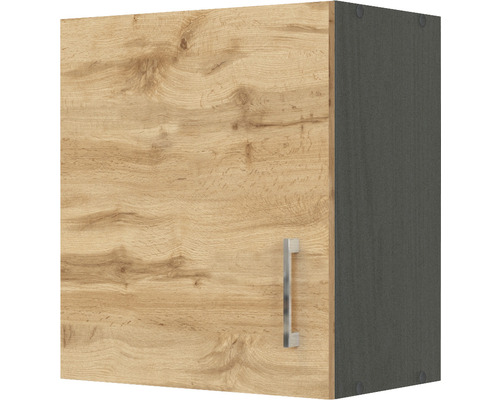 Hängeschrank Held Möbel Sorrento 50x34x57 cm eiche hell matt/grau mit Drehtüre Hängeschrank mit Holztür und Metallgriff