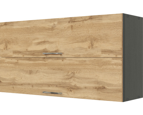 Klapphängeschrank Held Möbel Sorrento 110x34x57 cm eiche hell matt/grau Küchenhängeschrank mit zwei Türen in Holzoptik