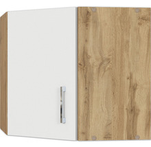 Hängeschrank mit zwei Türen, eine in Holzoptik, eine in Weiß