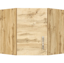 Eckhängeschrank mit Holzdekor und Griff