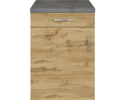 Waschtischunterschrank mit Schublade und Tür im Holzdekor