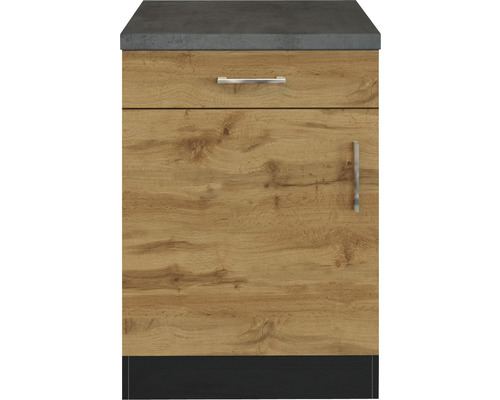 Unterschrank mit Schublade, Holzeffekt und Metallgriff