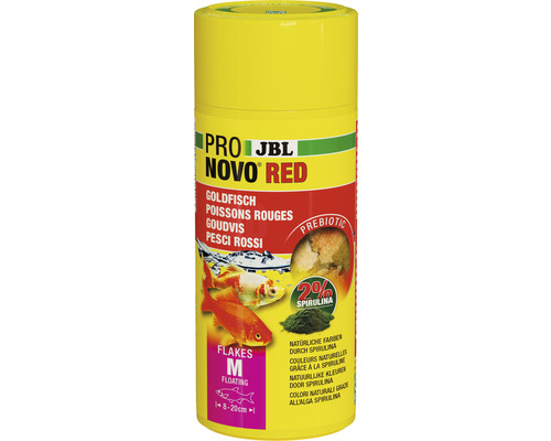 Flockenfutter JBL PRONOVO RED FLAKES Gr. M 250 ml Goldfischfutter JBL NovoRed Goldfischfutter in Flockenform für Goldfische von 8 bis 20 Zentimeter