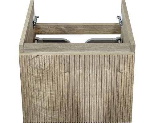 Waschbeckenunterschrank Sanox Frozen 3D 40x40x45 cm ohne Waschbecken grain oak
