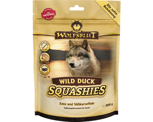 Hundesnack WOLFSBLUT Wild Duck Squashies mit wertvollen Superfoods, getreidefrei, Glutenfrei 300 g