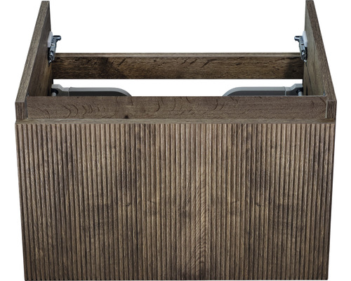 Waschbeckenunterschrank Sanox Frozen 3D 40x60x45 cm ohne Waschbecken charleston Waschtischunterschrank mit gerillter Holzfront