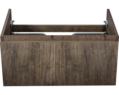 Waschbeckenunterschrank Sanox Frozen 3D 40x80x45 cm ohne Waschbecken charleston Waschtischunterschrank mit gerillter Holzoptik