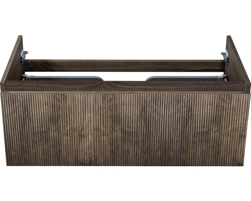 Waschbeckenunterschrank Sanox Frozen 3D 40x100x45 cm ohne Waschbecken charleston Waschtischunterschrank mit geriffelter Holzstruktur